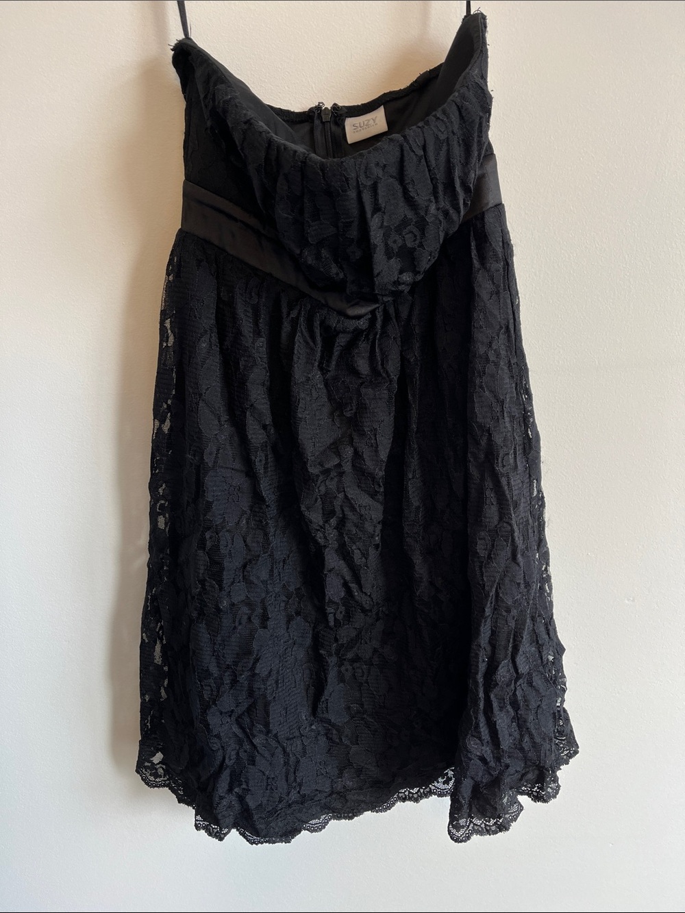 Strapless black dress